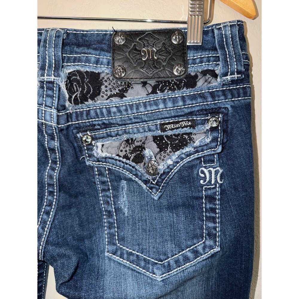 Miss Me studded rhinestone bootcut jeans SZ 30 - Picture 2 of 10